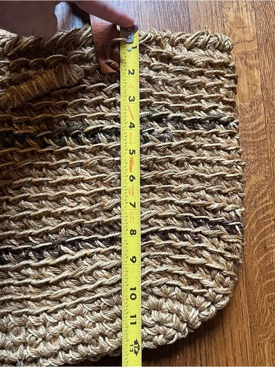 Vtg Marcus Brothers Italy shoulder bag purse boho woven raffia coastal natural - Picture 9 of 9